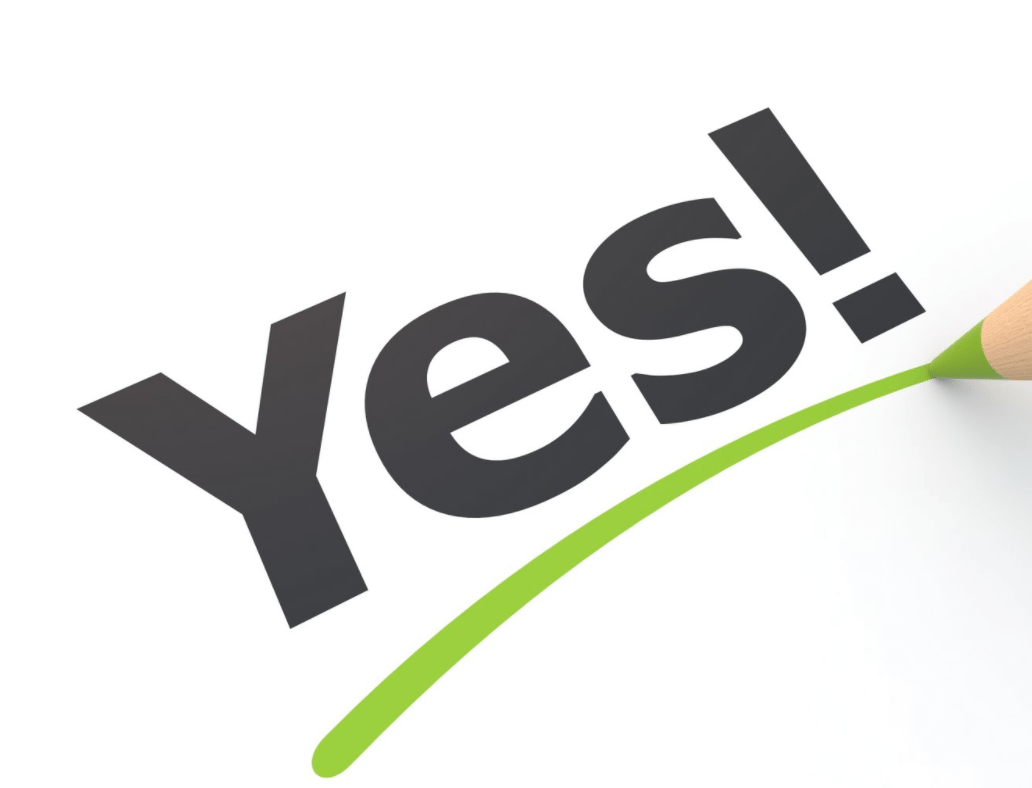 yes in green