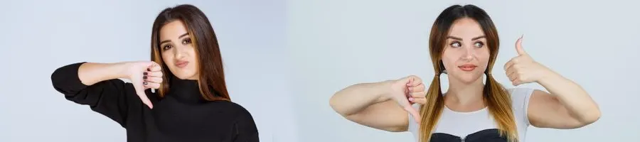 Two women giving their